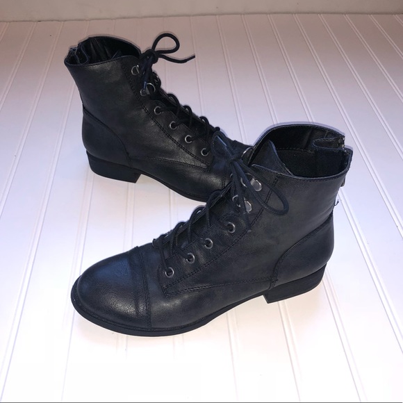 guess black lace up boots